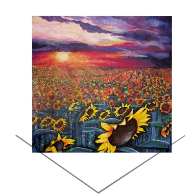 Sun on Sunflowers Greeting Card